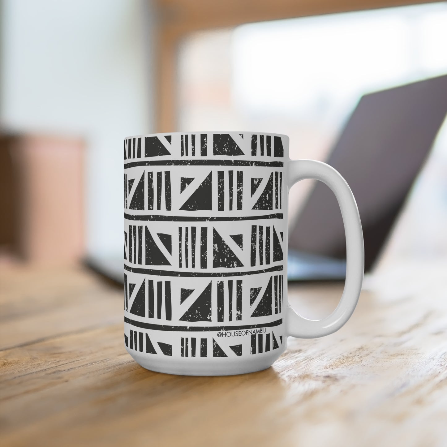 Geometric Malian Mud Cloth Ceramic Mug #19