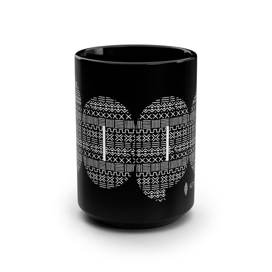 Stylish Ceramic 'DOPE' Mug 15oz Black Mudcloth