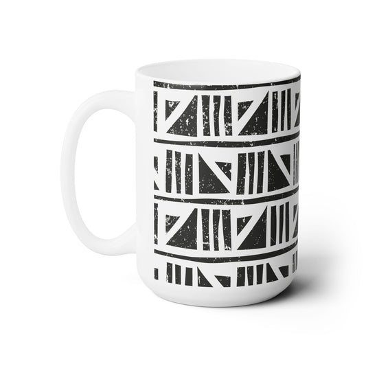 Geometric Malian Mudcloth Ceramic Mug #19