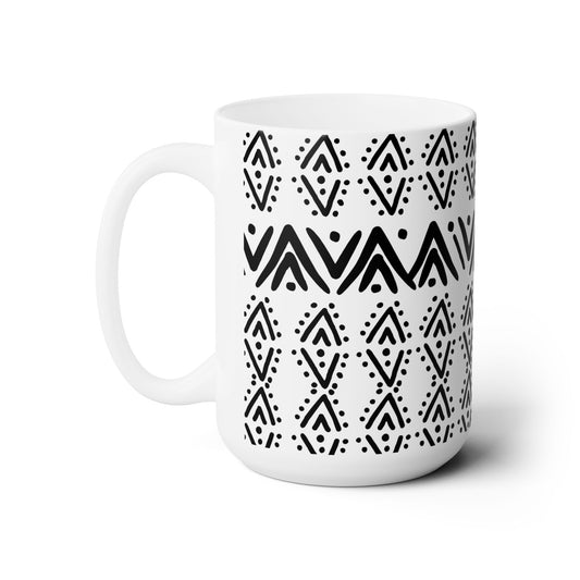 Geometric Malian Mudcloth Abstract Ceramic Mug #1