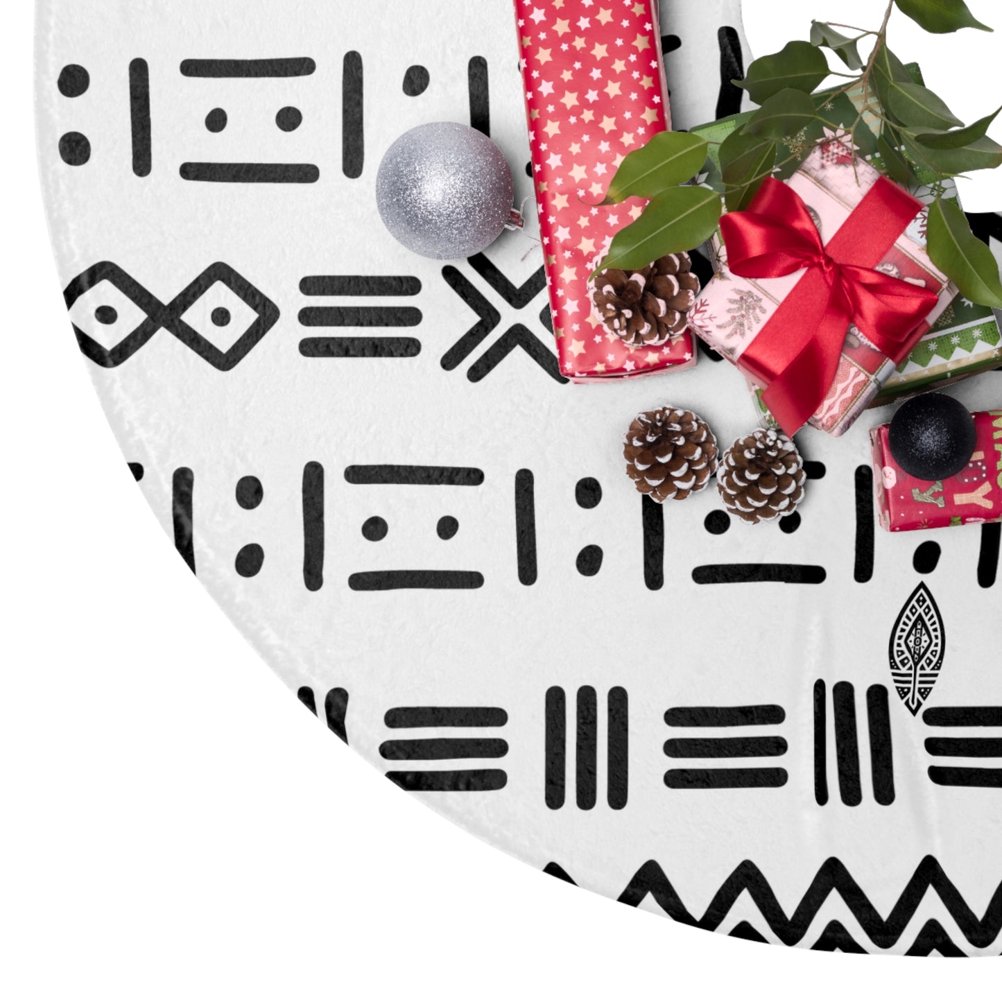 Tree Skirts - Geometric Mailian Mudcloth Print #3