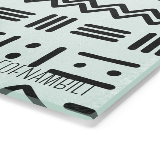 Mud Cloth Glass Chopping Block - 8