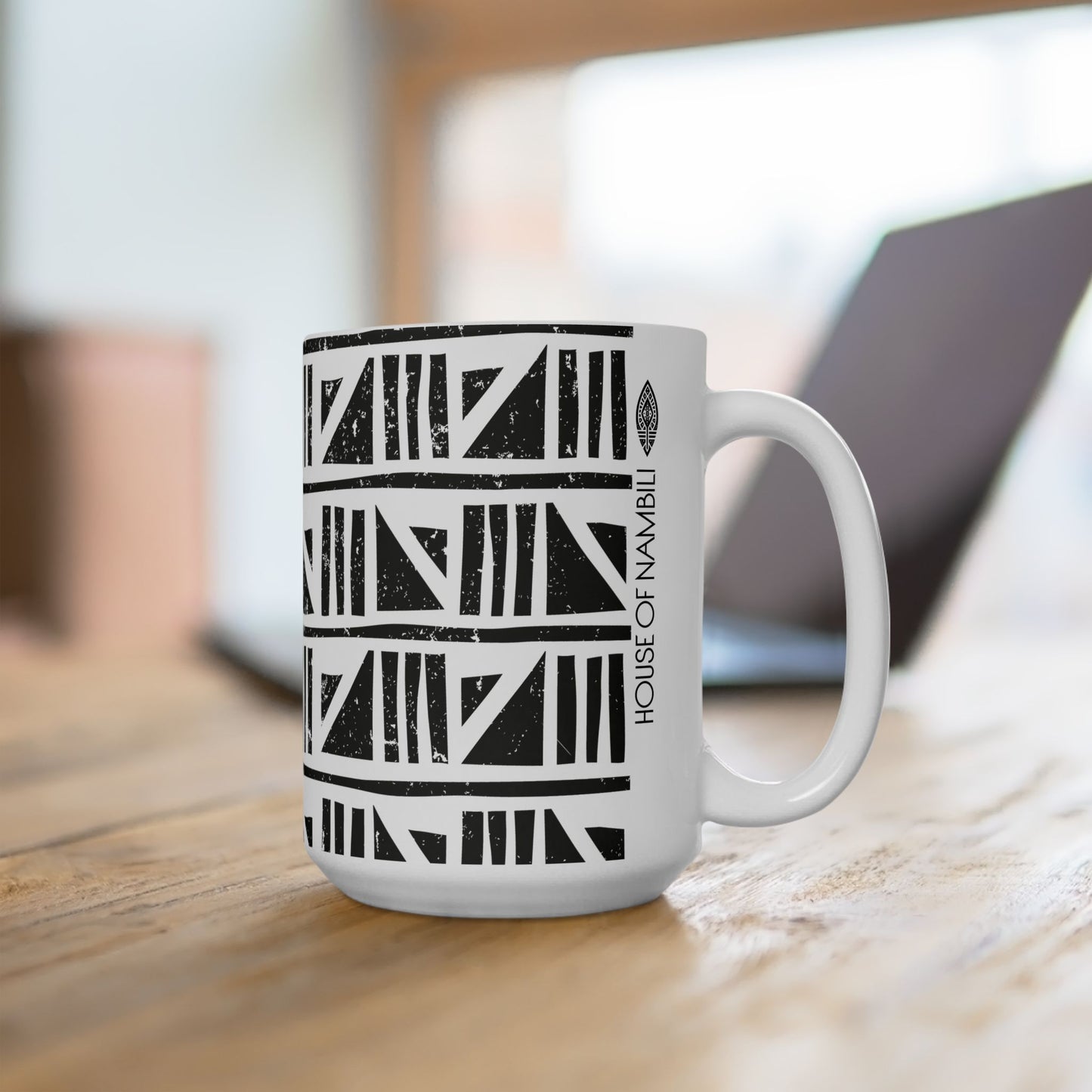 Geometric Malian Mudcloth Ceramic Mug #19