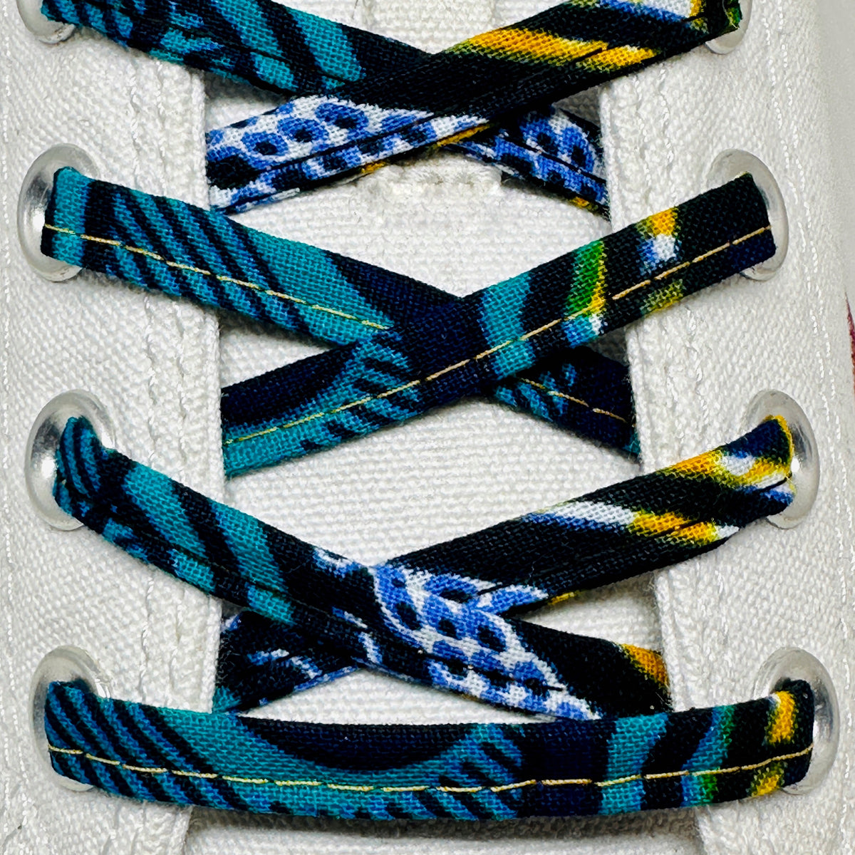 SewFresh Wax Print Laces - Teal/Yellow/Navy