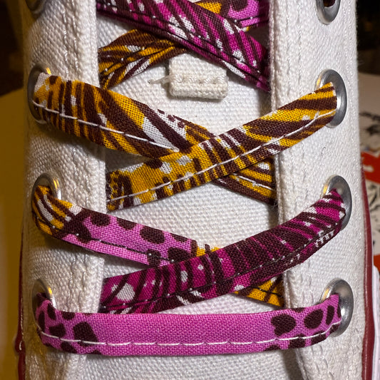 SewFresh Wax Print Laces - Pink/Orange/Brown