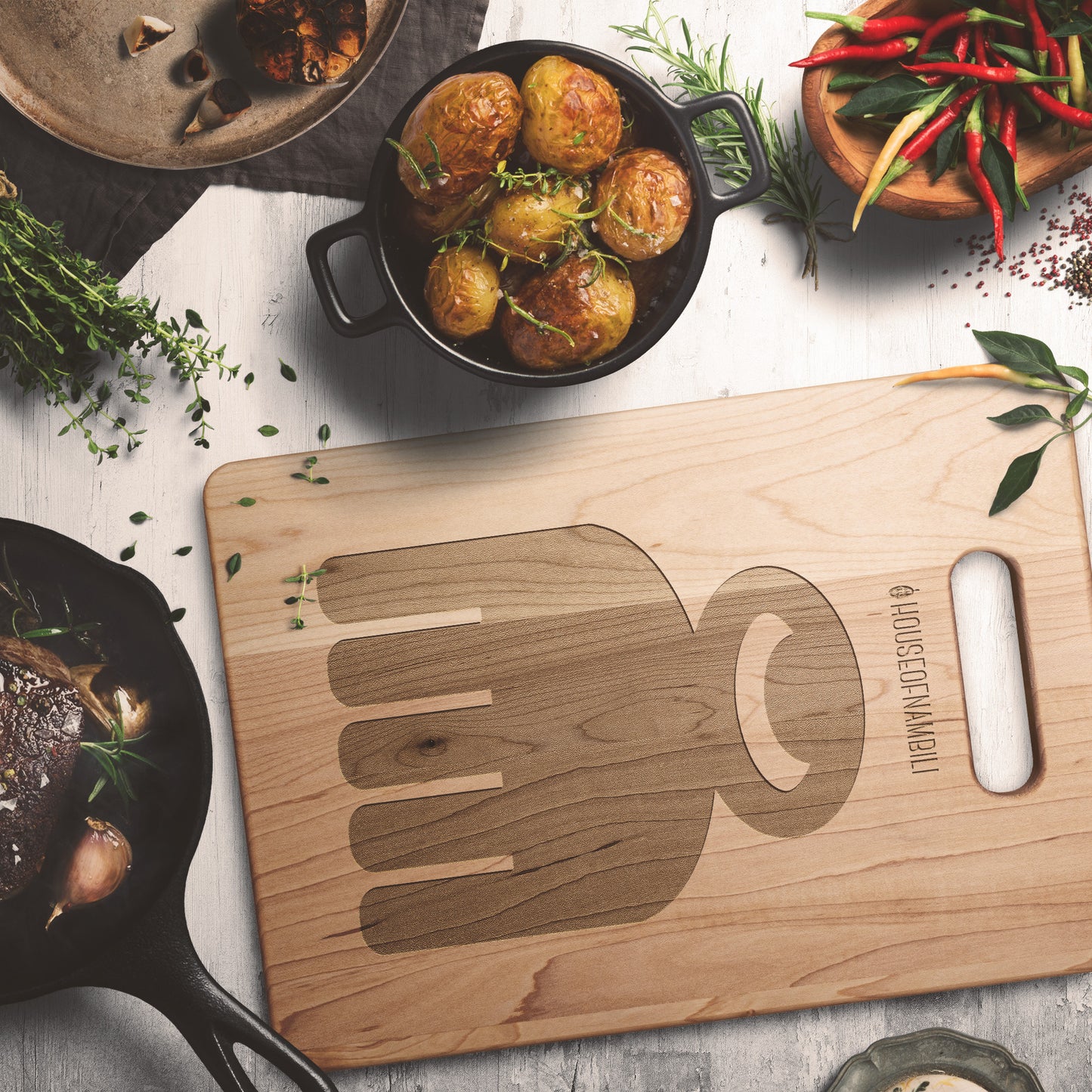 HoN Adinkra Maple Cutting Board - Duafe