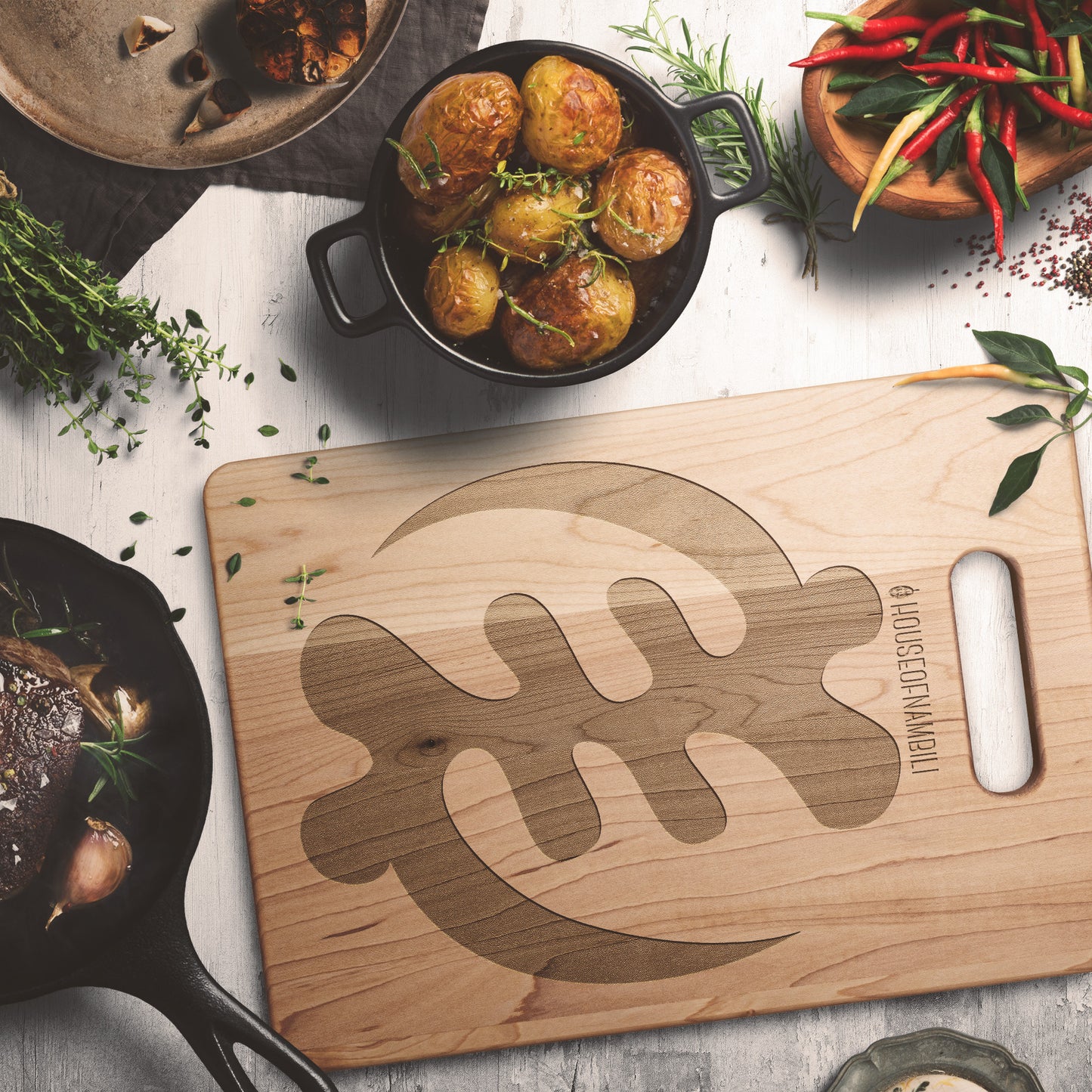 HoN Adinkra Maple Cutting Board - Gye Nyame