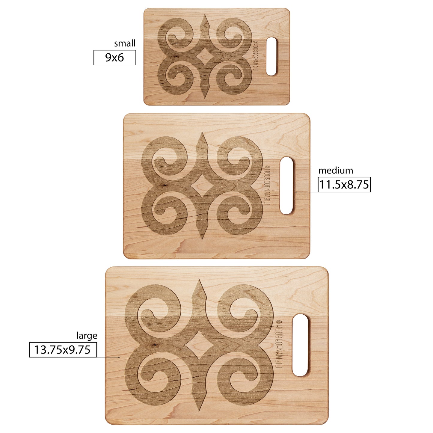HoN Adinkra Maple Cutting Board - Strength & Humility