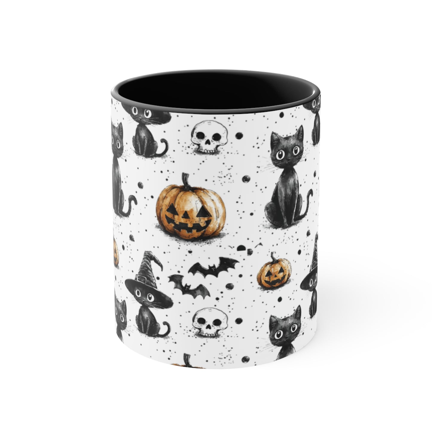 Halloween Mug - Spooky Pumpkin and Cats Design