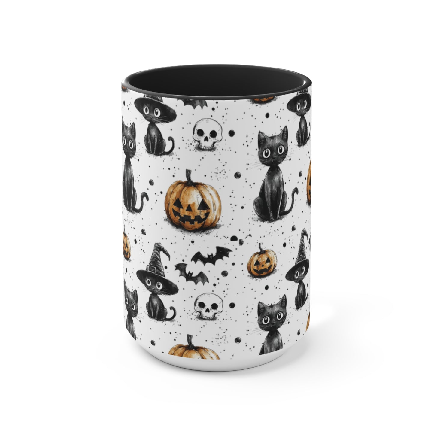 Halloween Mug - Spooky Pumpkin and Cats Design