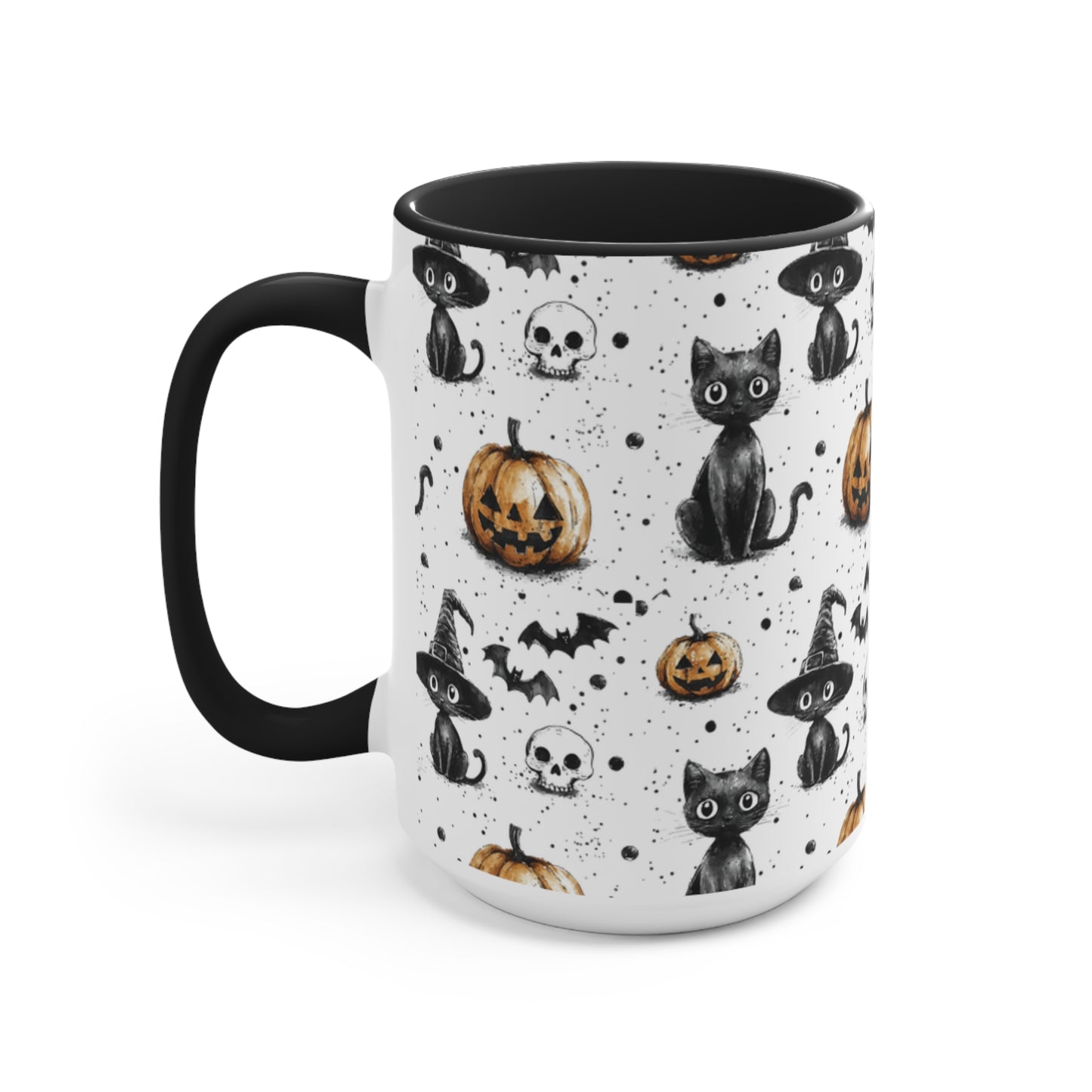Halloween Mug - Spooky Pumpkin and Cats Design