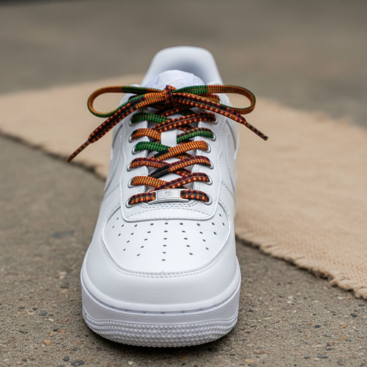 SewFresh Wax Print Laces - Black/Orange/Green/Burgundy Kenté
