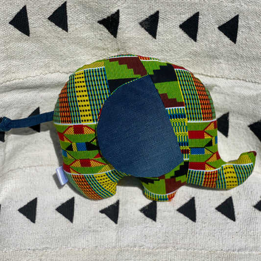 Ngozi Elephant Pillow - Green Kenté/ Denim - House Of Nambili