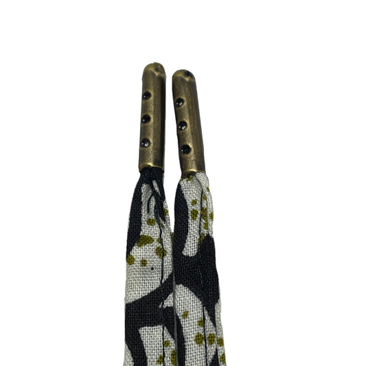 Amahle Wax Print Laces - Black/Olive/Cream - House Of Nambili