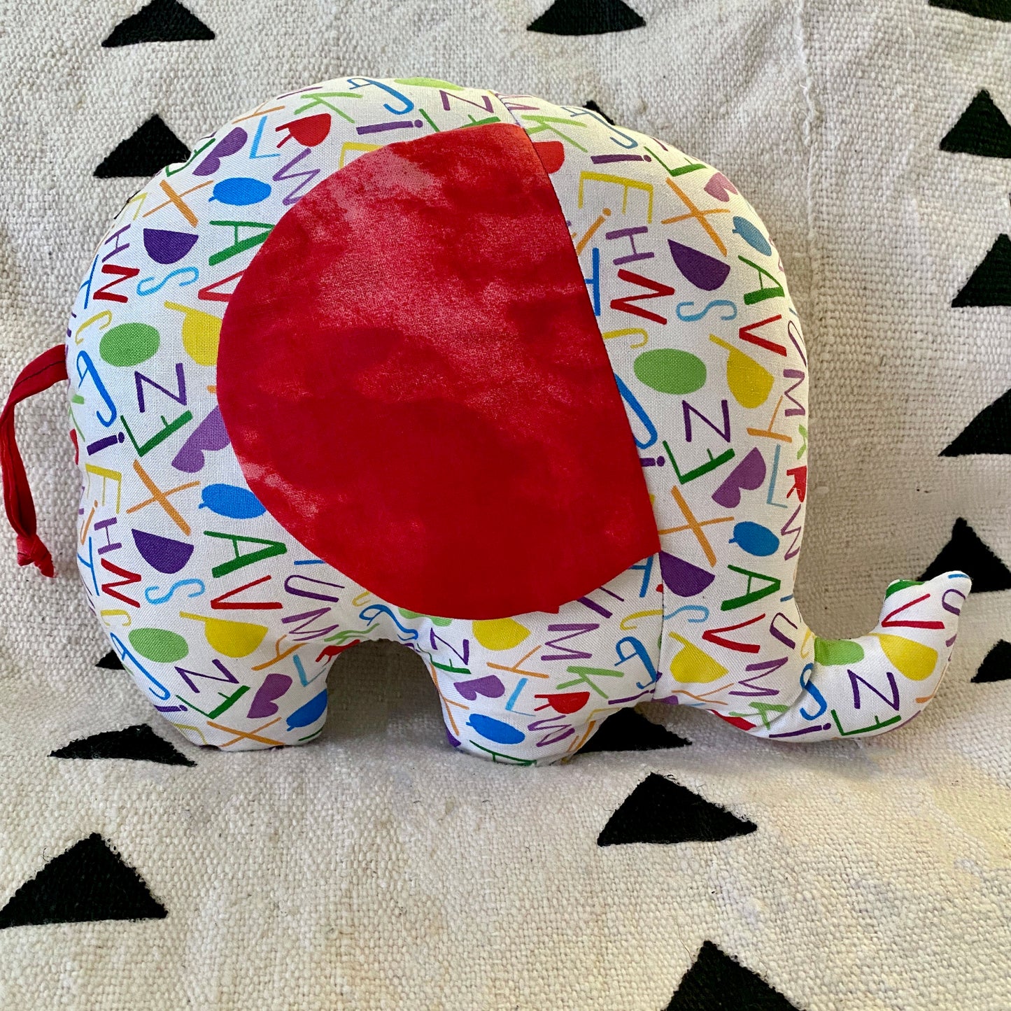 Ngozi Elephant Pillow - Red/White/Yellow/Green - House Of Nambili
