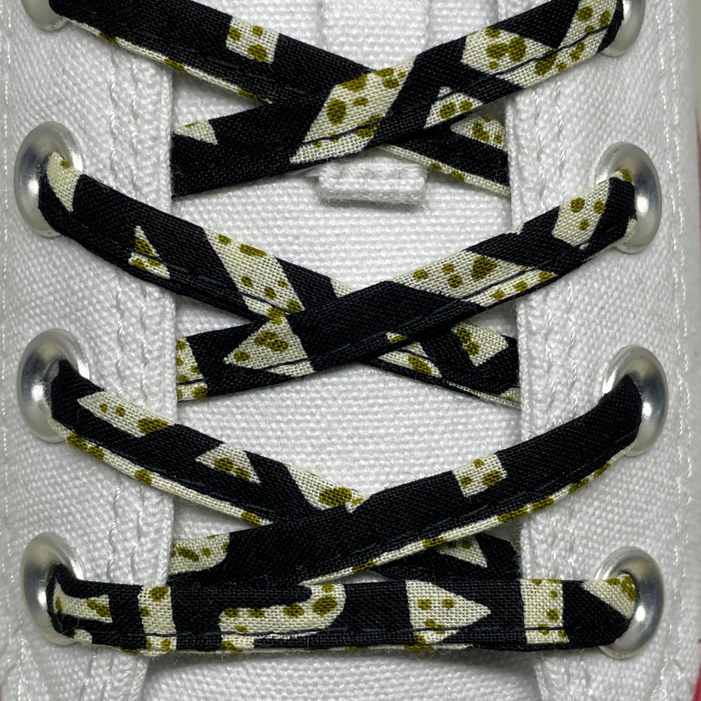Amahle Wax Print Laces - Black/Olive/Cream - House Of Nambili