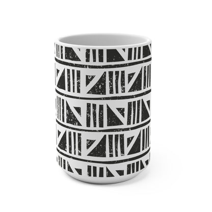 Geometric Malian Mud Cloth Ceramic Mug #19
