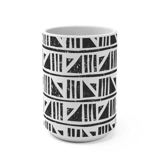 Geometric Malian Mud Cloth Ceramic Mug #19