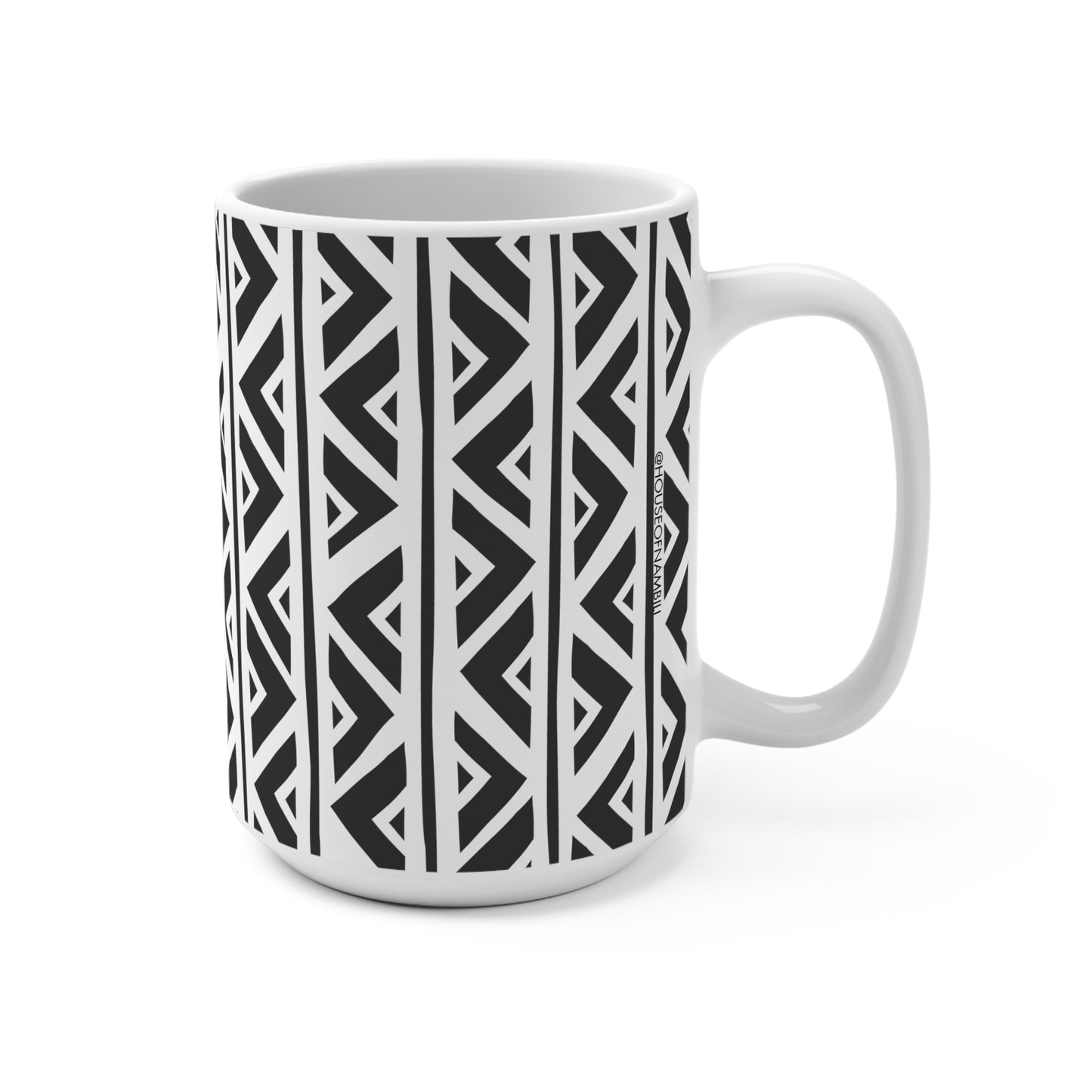 Zigzag Malian Mudcloth Ceramic Mug – Bold African-Inspired Drinkware