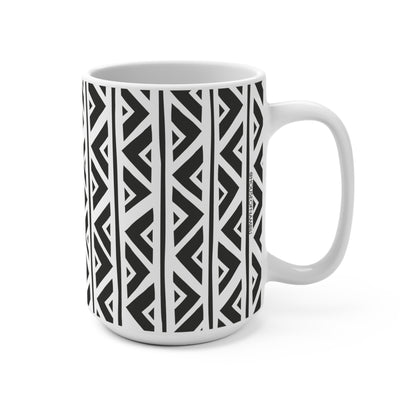 Zigzag Malian Mudcloth Ceramic Mug – Bold African-Inspired Drinkware