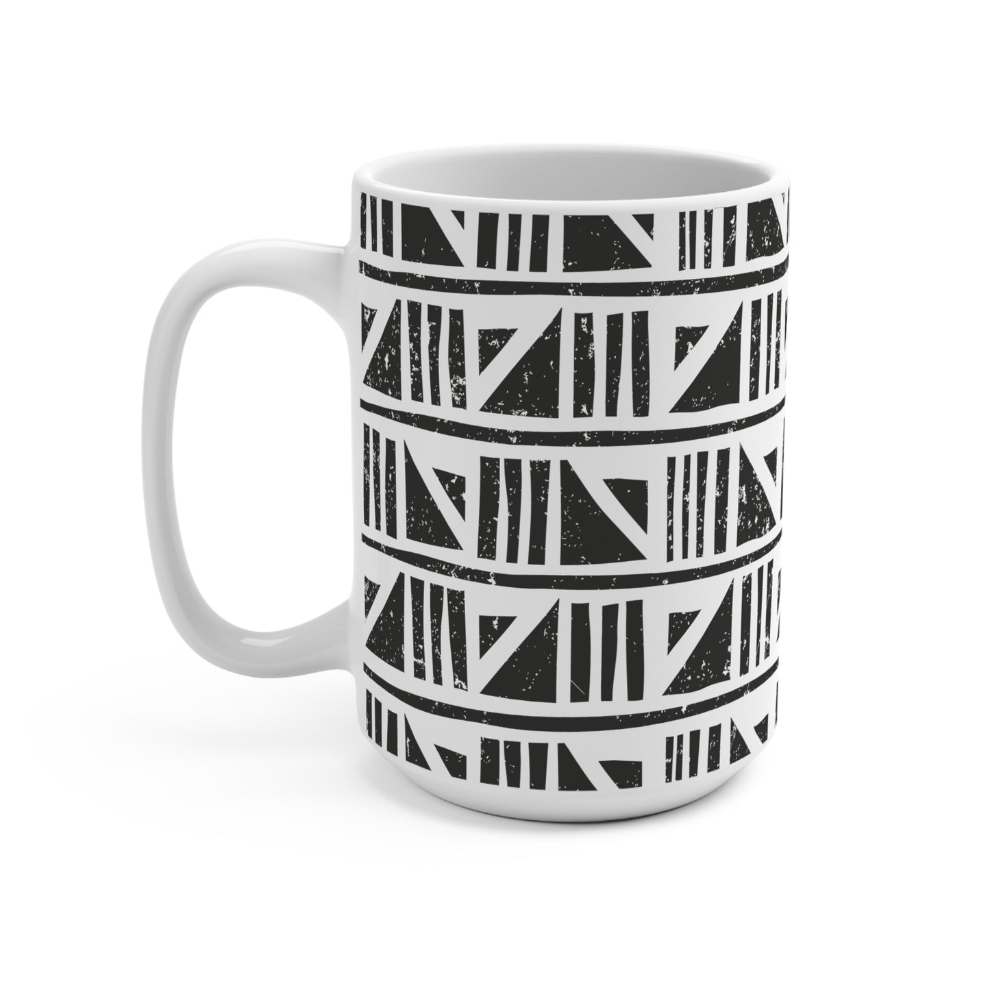 Geometric Malian Mud Cloth Ceramic Mug #19