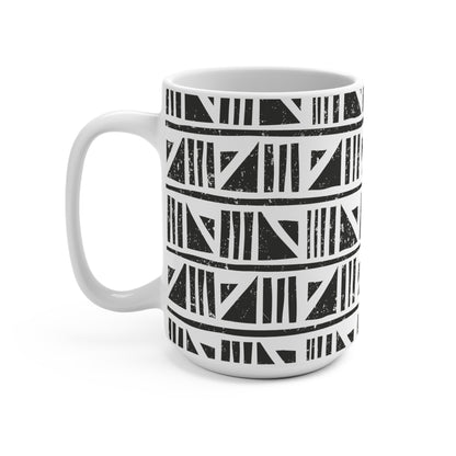Geometric Malian Mud Cloth Ceramic Mug #19
