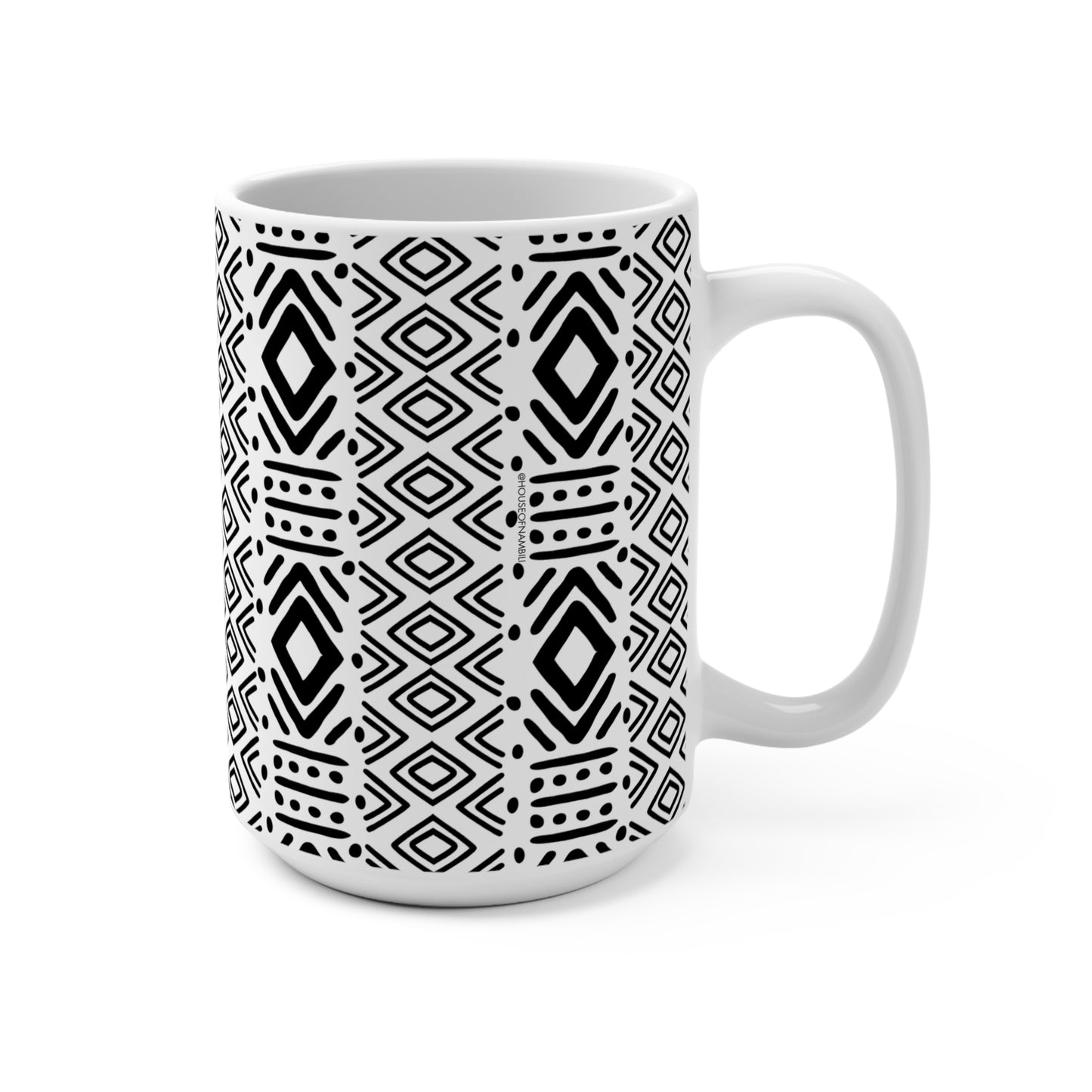 Geometric Malian Mudcloth Abstract Ceramic Mug #3
