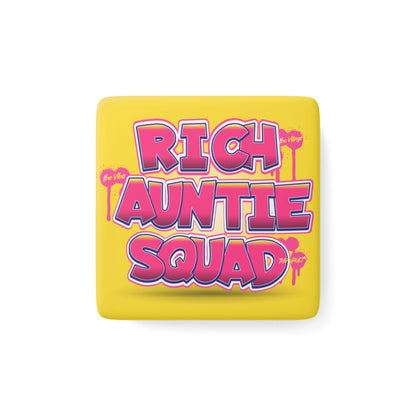 Rich Auntie Squad Porcelain Square Magnet (Graffiti)