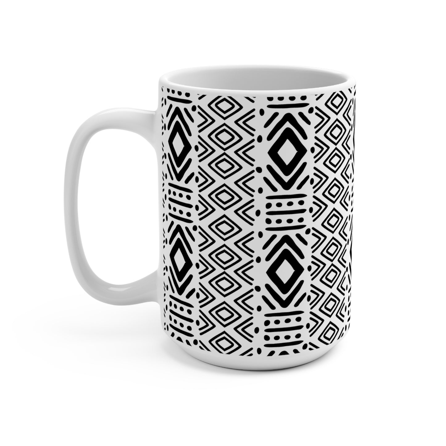 Geometric Malian Mudcloth Abstract Ceramic Mug #3