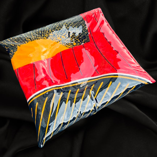Nambili Pillow Stone - Red/Black/Yellow