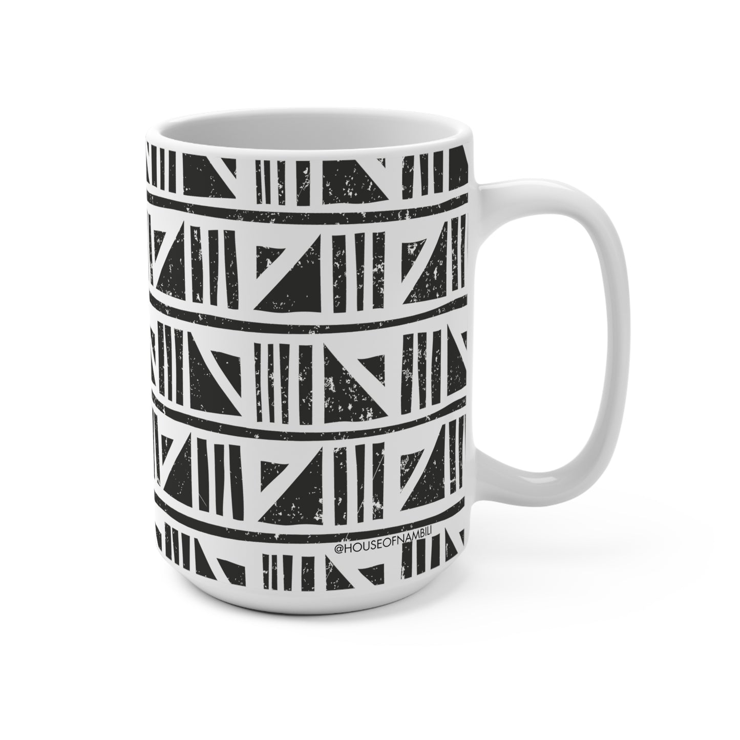 Geometric Malian Mud Cloth Ceramic Mug #19