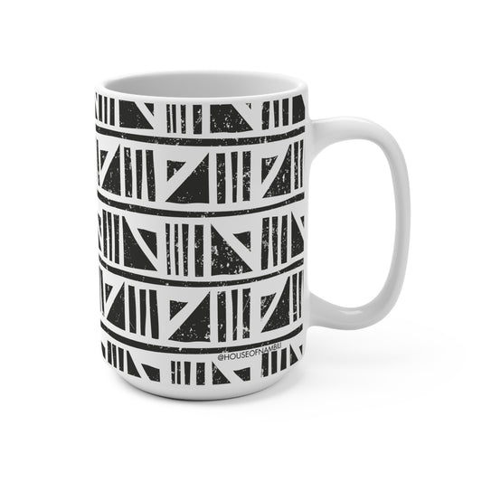Geometric Malian Mud Cloth Ceramic Mug #19