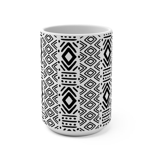 Geometric Malian Mudcloth Abstract Ceramic Mug #3