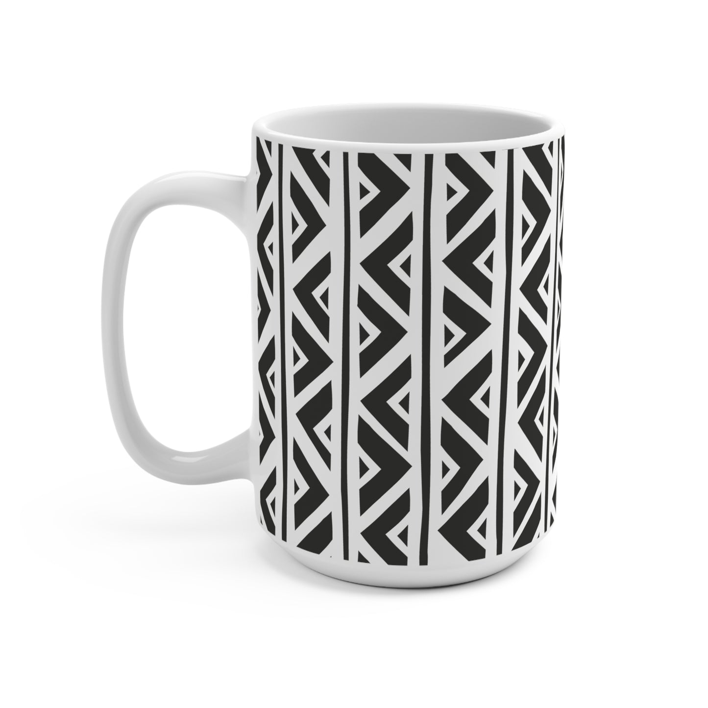 Zigzag Malian Mudcloth Ceramic Mug – Bold African-Inspired Drinkware