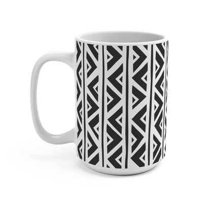 Zigzag Malian Mudcloth Ceramic Mug – Bold African-Inspired Drinkware