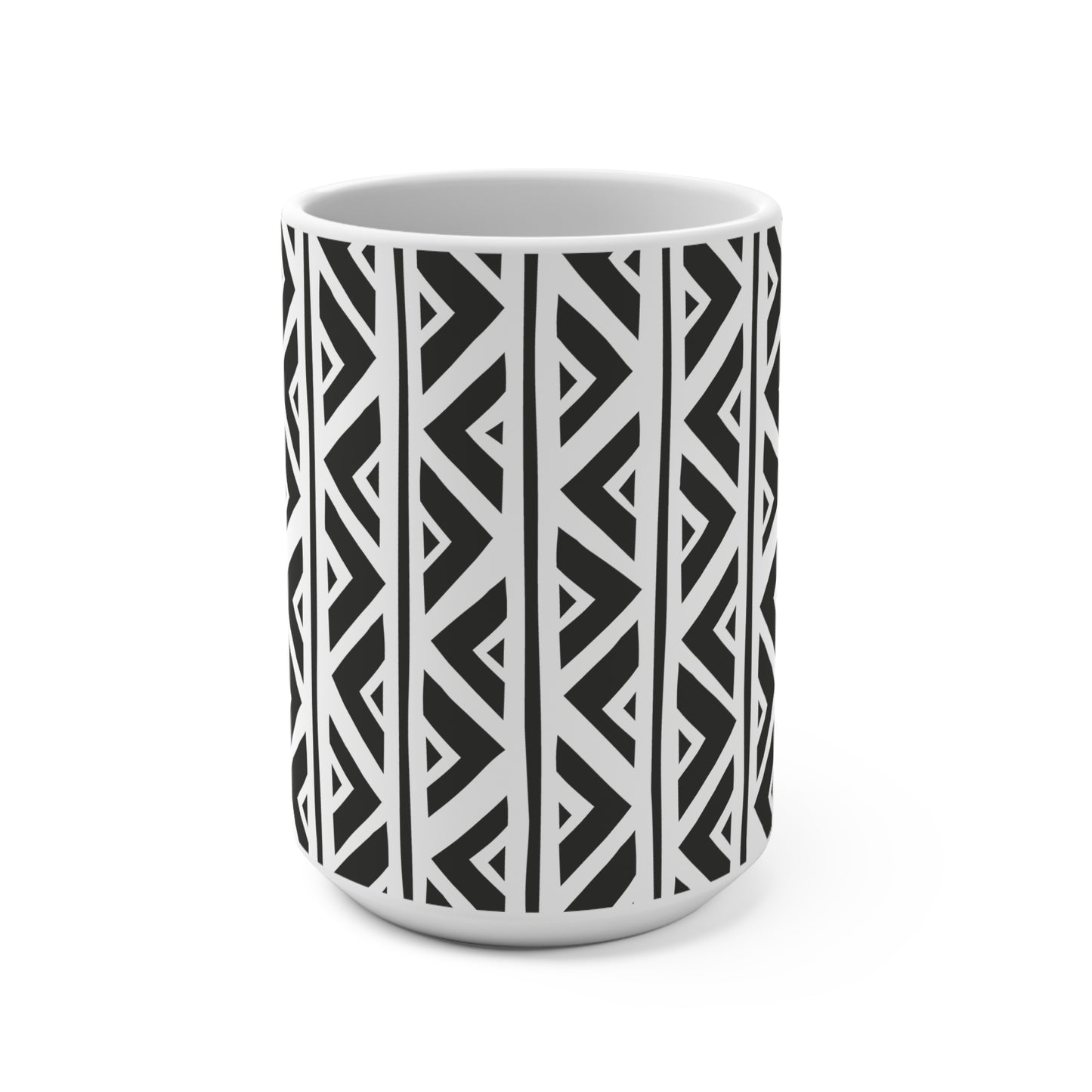 Zigzag Malian Mudcloth Ceramic Mug – Bold African-Inspired Drinkware