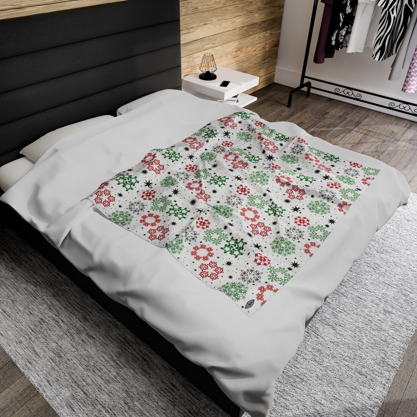 Kwanzaa Snowflake Velveteen Plush Blanket