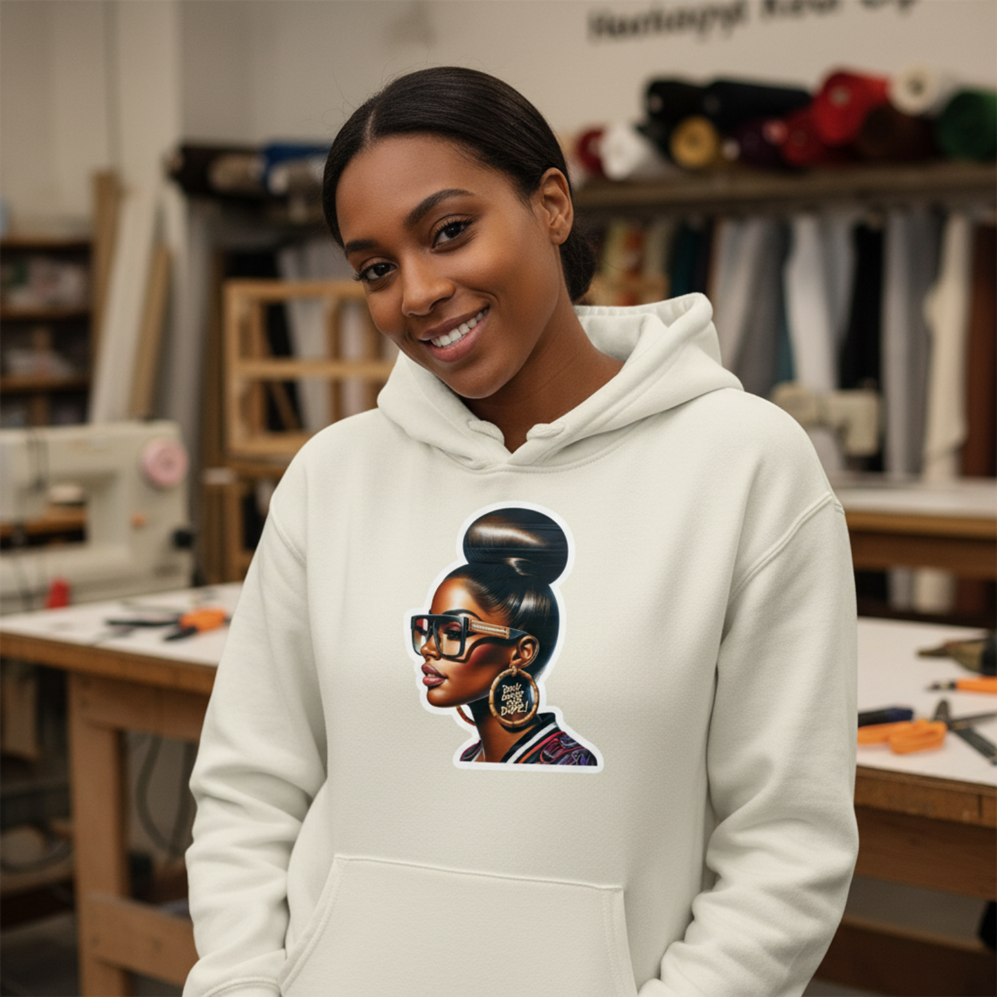 'Doubt Your Dope' Sticker Hoodie