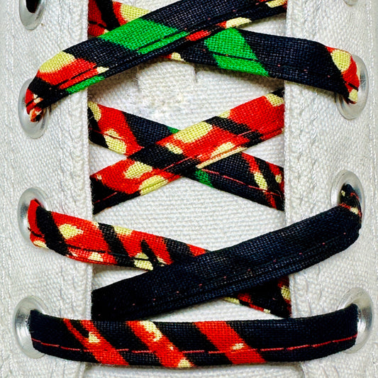 Amahle Wax Print Laces - Navy/Red/Green/Cream