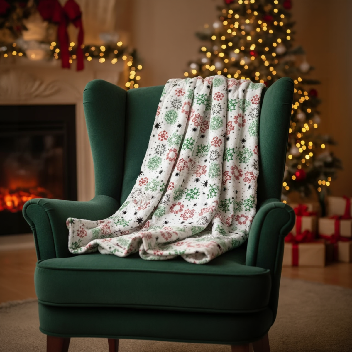 Kwanzaa Snowflake Velveteen Plush Blanket