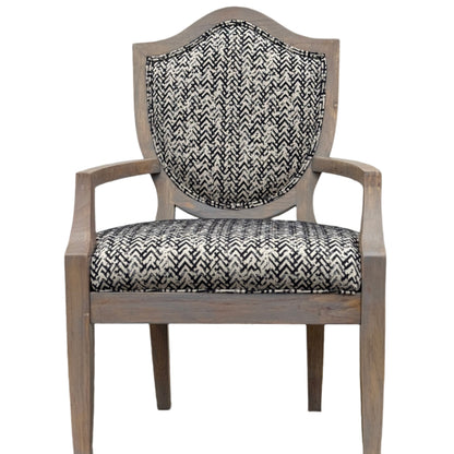 Jacquard Luxe: Weathered Shield-Back Chairs