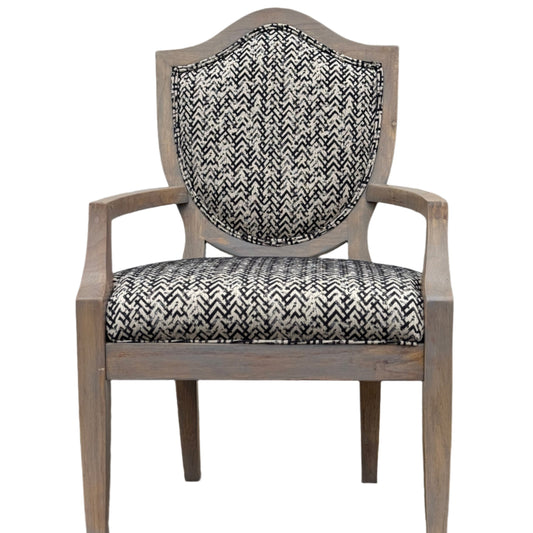 Jacquard Luxe: Weathered Shield-Back Chairs