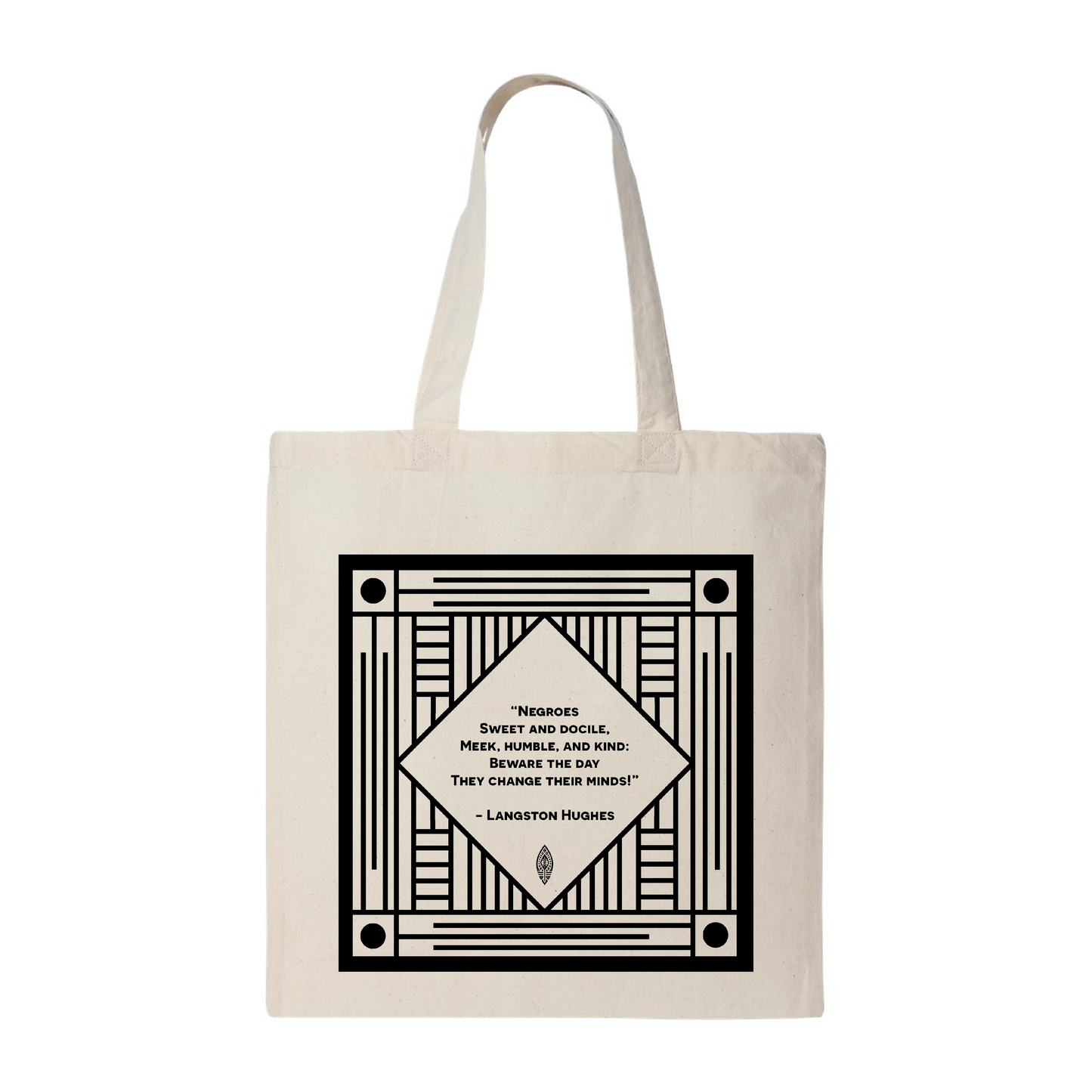 Langston Hughes 'Beware the Day' Canvas Statement Tote