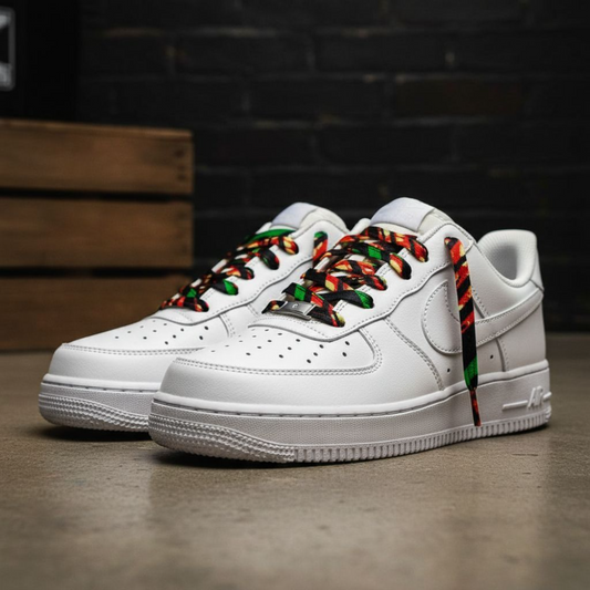 SewFresh Wax Print Laces - Navy/Red/Green/Cream