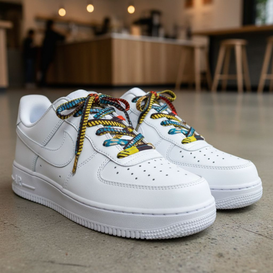 SewFresh Wax Print Laces - Orange/Yellow/Teal/Brown