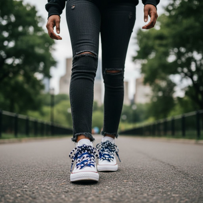 SewFresh Wax Print Laces - Blue/White