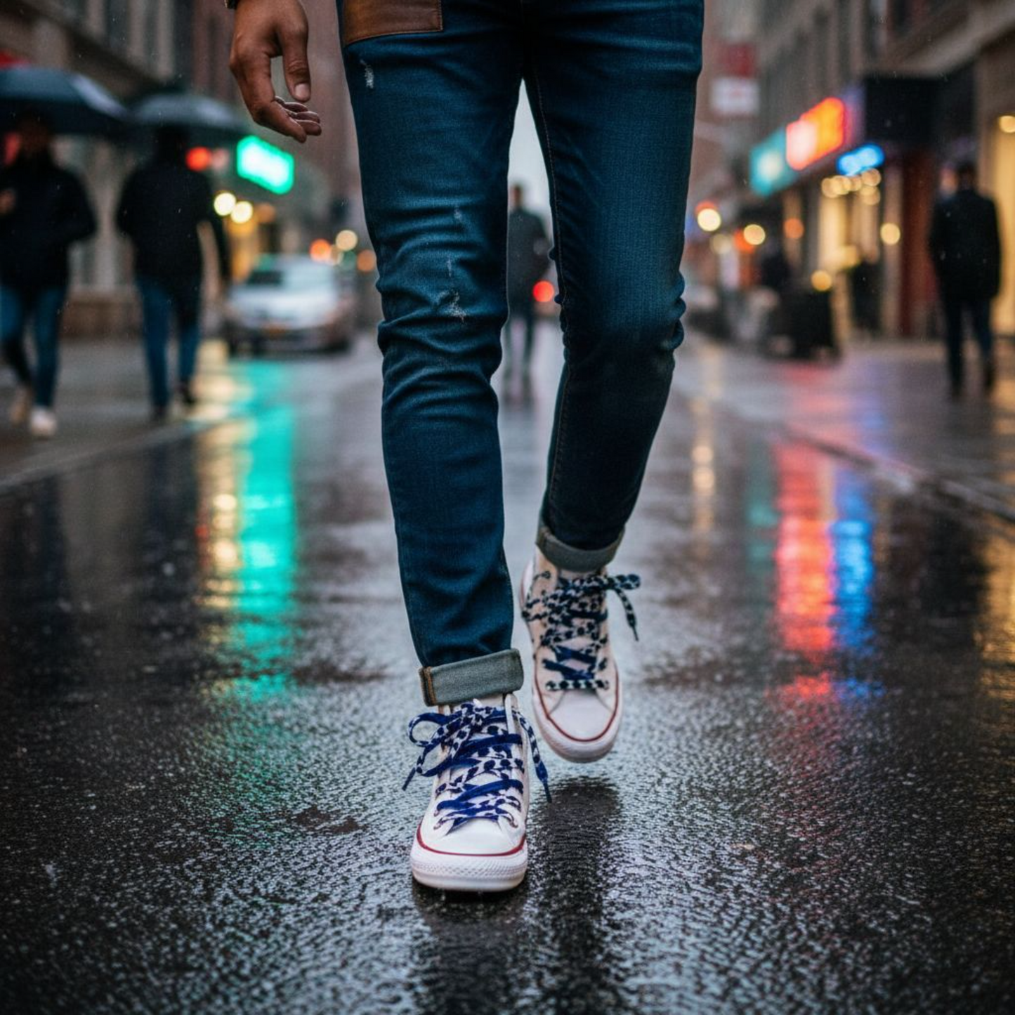 SewFresh Wax Print Laces - Blue/White