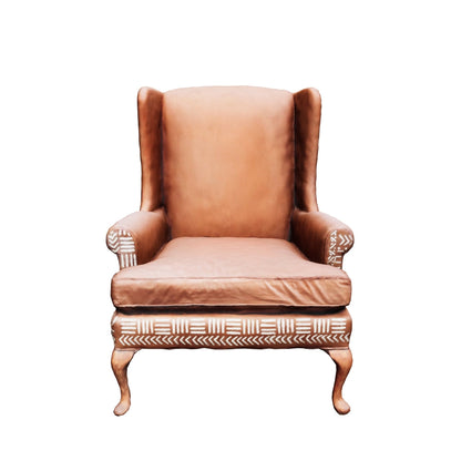 Afro-Luxe Faux Leather Wingback Chair