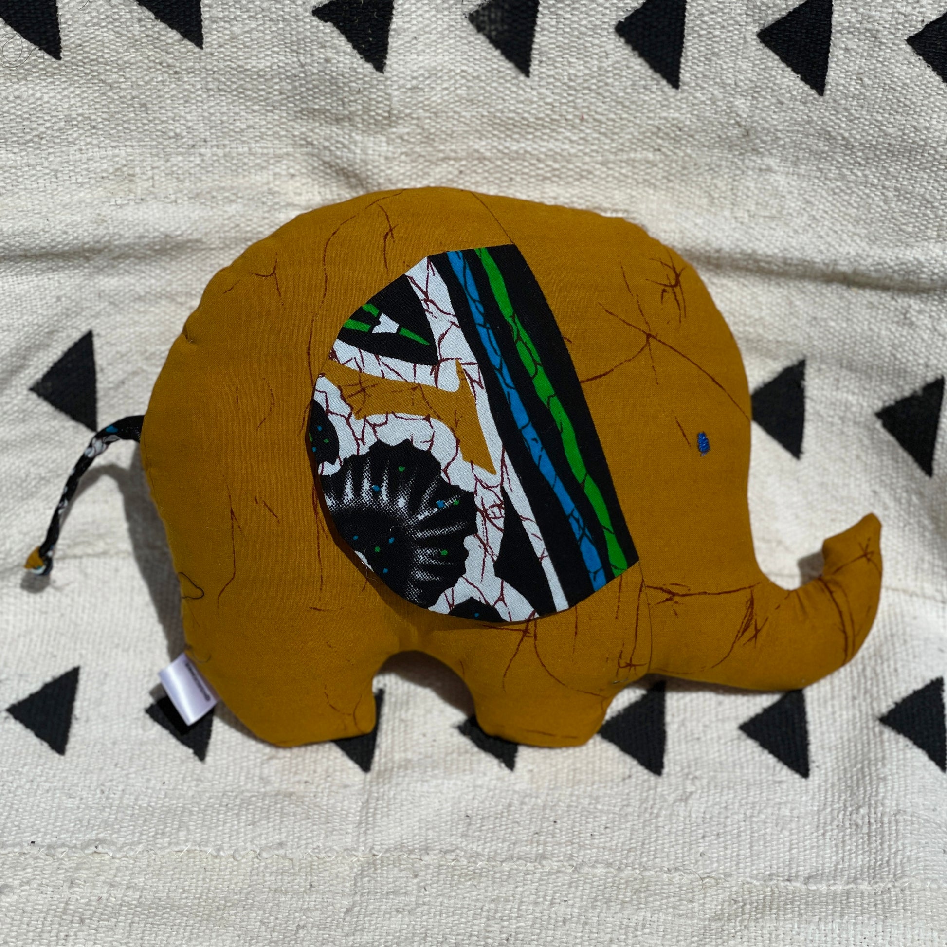 Ngozi Elephant Pillow - Gold/Teal/Green/Black - House Of Nambili