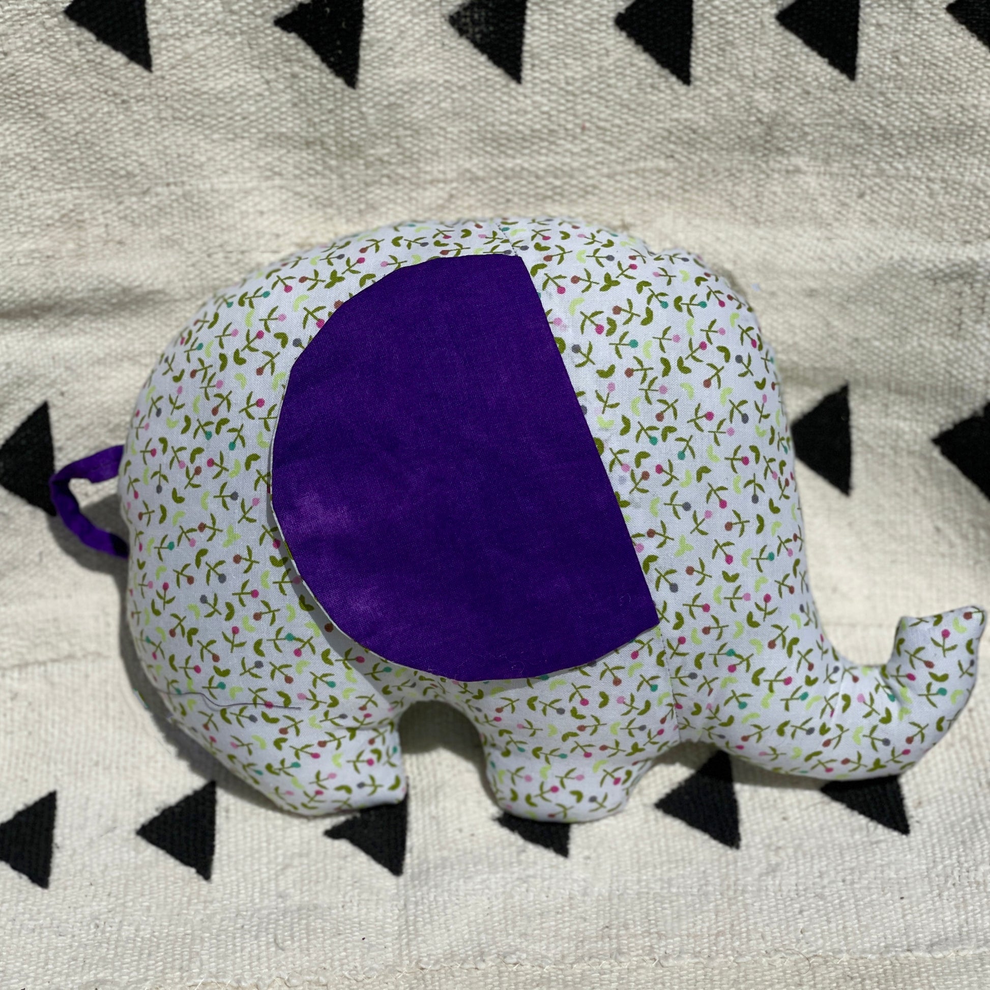 Ngozi Elephant Pillow - Purple/White - House Of Nambili